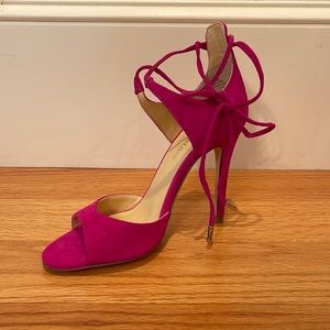 Fuchsia Suede Open Toe Pump (Ivanka Trump Holidae)